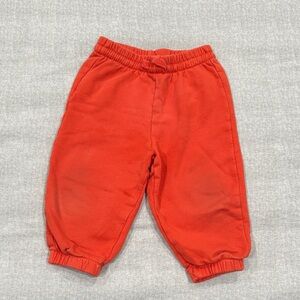 Hanna Anderson Bright Orange Terrycloth Baby Joggers
